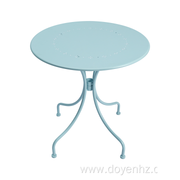 70cm Metal Crafted Unfoldable Table with Pattern Tabletop